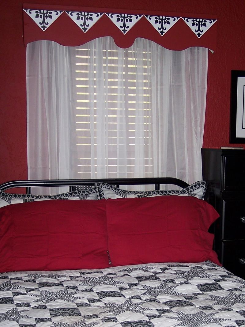 Black & White & Red Window Valances – photo 1