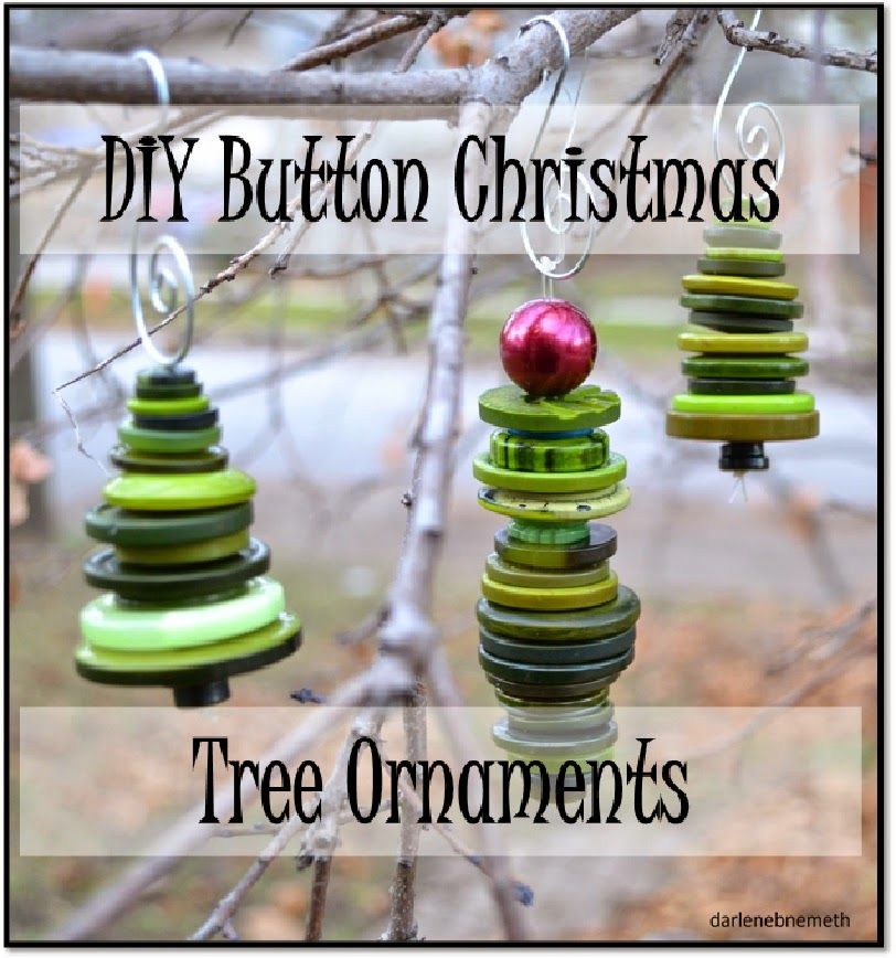 Christmas Tree Ornament made from Buttons