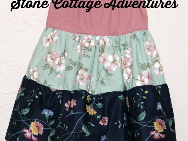 Gathered Skirt & Monthly De Stash Challenge