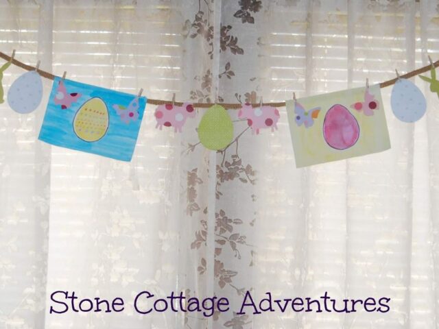 Whimsical Easter Garland for De Stash Challenge