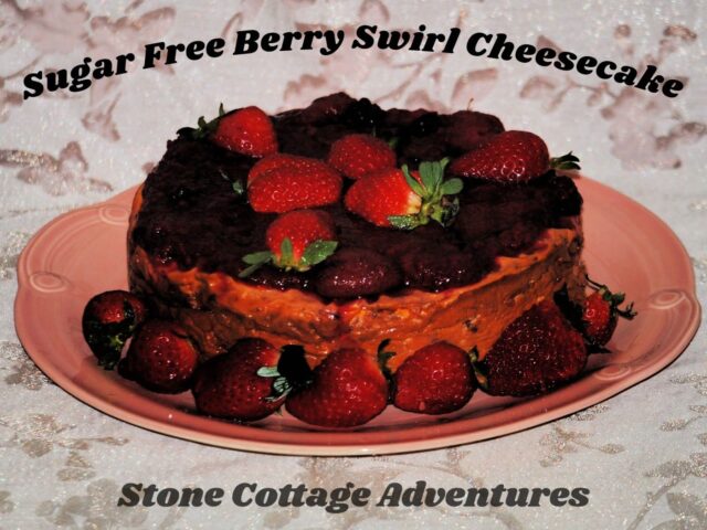 Sugar Free Berry Swirl Cheesecake