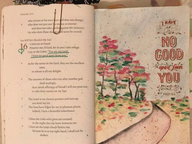 Bible Journaling with Junk Mail as Free Trace – ables
